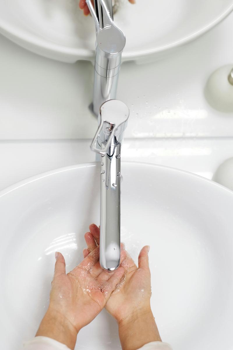 washing hands
